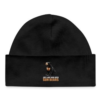 Sun Bear Malaienbär - Baby Organic Mütze - Schwarz - Vorne