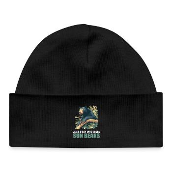 Sun Bear Malaienbär - Baby Organic Mütze - Schwarz - Vorne