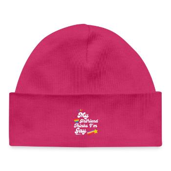 Regenbogen Pride Herz Andenken Design - Baby Organic Mütze - hot Pink - Vorne