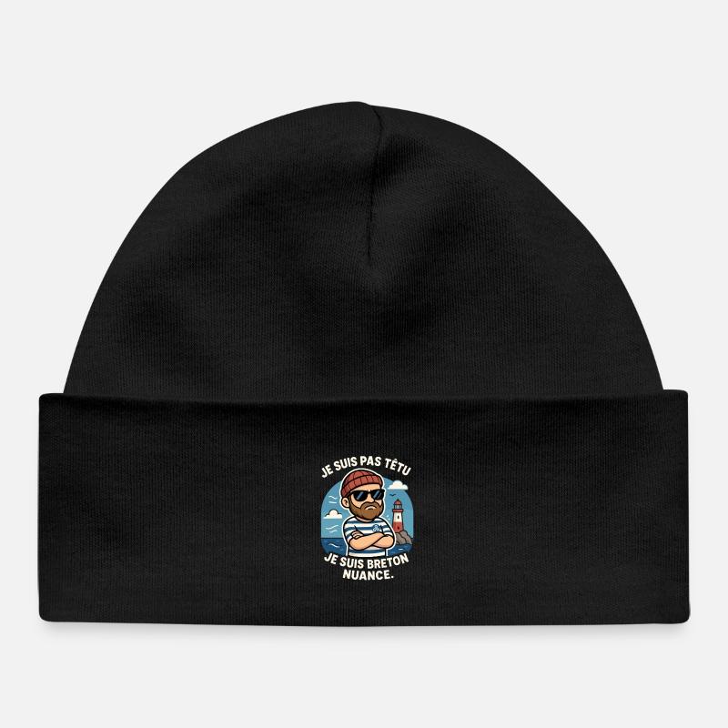 Bretagne - Je Suis Pas Têtu Je suis Breton Drôle - Bonnet bébé bio - noir