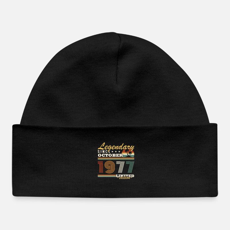 Octobre 1977 Vinatge Retro Cadeau Anniversaire - Bonnet bébé bio - noir