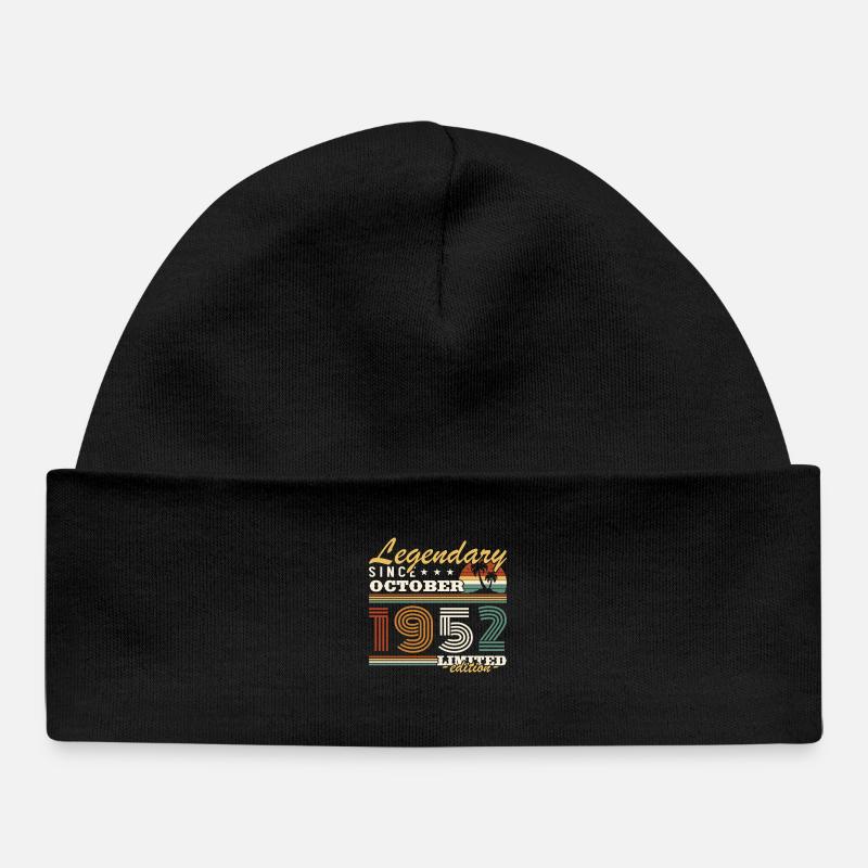 Octobre 1952 Vinatge Retro Cadeau Anniversaire - Bonnet bébé bio - noir