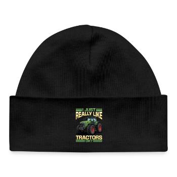 Tracteur Enfants Ferme Mode de vie - Bonnet bébé bio - noir - Devant