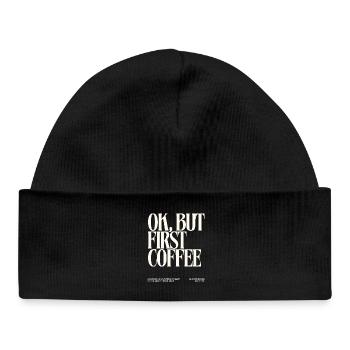 Coffee Break Motif for Coffee Lovers - Baby Organic Beanie - black - Front