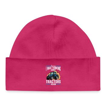 Tracteur Enfants Ferme Mode de vie - Bonnet bébé bio - hot pink - Devant