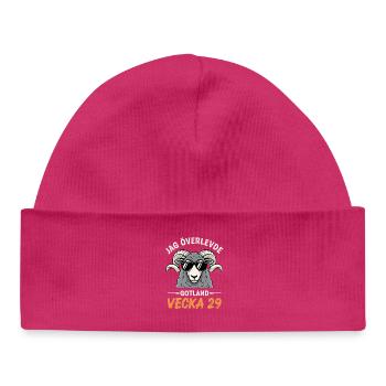 J’ai survécu à la semaine 29 de Gotland - Bonnet bébé bio - hot pink - Devant