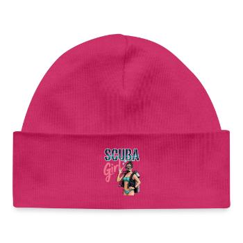 Conception de plongée sous-marine pour fille - Bonnet bébé bio - hot pink - Devant