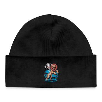 Conception d’aventure de lions et de squelettes - Bonnet bébé bio - noir - Devant