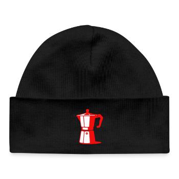 Illustration de cafetière pour les amateurs de café - Bonnet bébé bio - noir - Devant