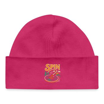Spin Vinyl Record Player Music Lover 70s Retro - Baby Organic Beanie - hot pink - Front