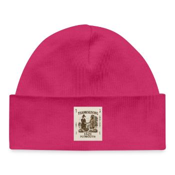 Thanksgiving 1621 Plymouth Vintage Design - Bonnet bébé bio - hot pink - Devant