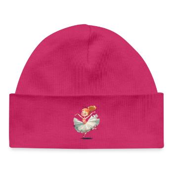 Ballerina Tanz in Pastellrosa - Baby Organic Mütze - hot Pink - Vorne