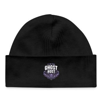 I'll Be Your Ghost Host — Spooky Host Invitation - Baby Organic Beanie - black - Front