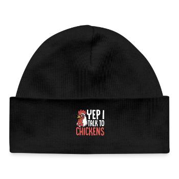 Je m’adresse à des poules en disant - Bonnet bébé bio - noir - Devant