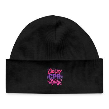 CPR Instructor Resuscitation Crazy CPR Lady - Baby Organic Beanie - black - Front