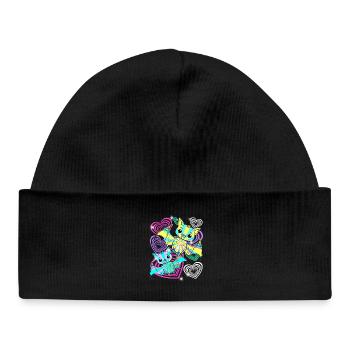 Chauves-souris rétro Halloween Enfants - Bonnet bébé bio - noir - Devant