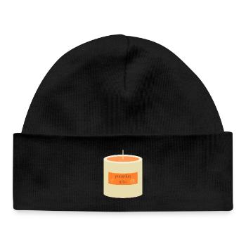 Pumpkin Spice Candle  - Baby Organic Beanie - black - Front