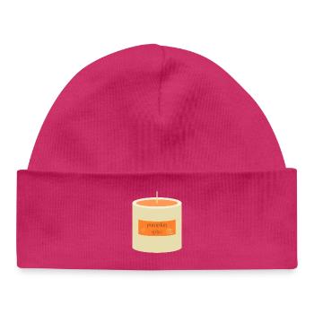 Pumpkin Spice Candle  - Baby Organic Beanie - hot pink - Front