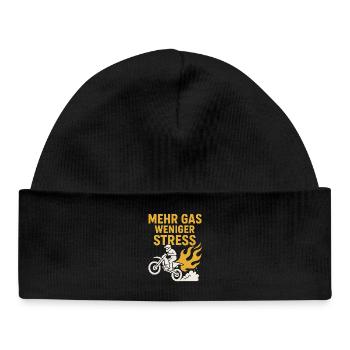 More gas, less stress - Baby Organic Beanie - black - Front
