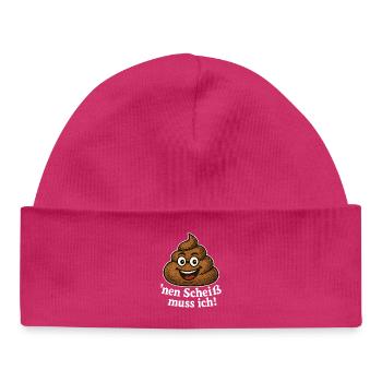 I have to give a shit Funny poop pile saying - Baby Organic Beanie - hot pink - Front