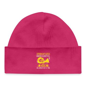 Euphonium Faire de la belle musique Marche baryton - Bonnet bébé bio - hot pink - Devant