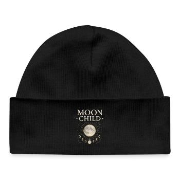Moon Child – Chemise spirituelle mystique avec Mon - Bonnet bébé bio - noir - Devant