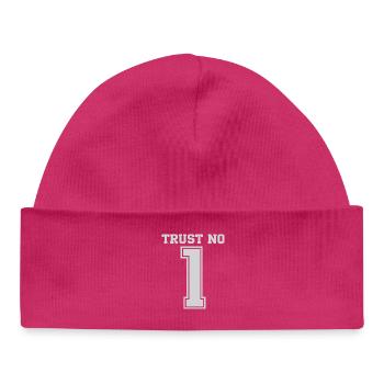 Trust No One 1 Bold Typography - Baby Organic Beanie - hot pink - Front