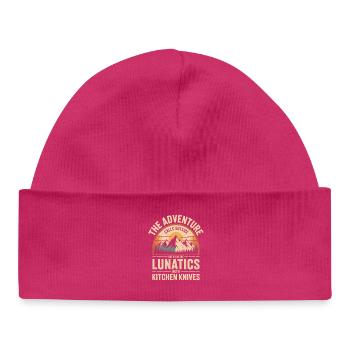 Mountain Adventure Call of the Lunatics Kitchen Knives - Baby Organic Beanie - hot pink - Front