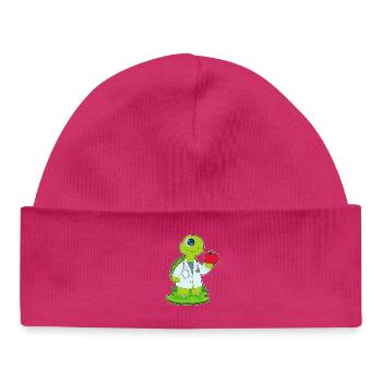 Stéthoscope Turtle Doctor - Bonnet bébé bio - hot pink - Devant