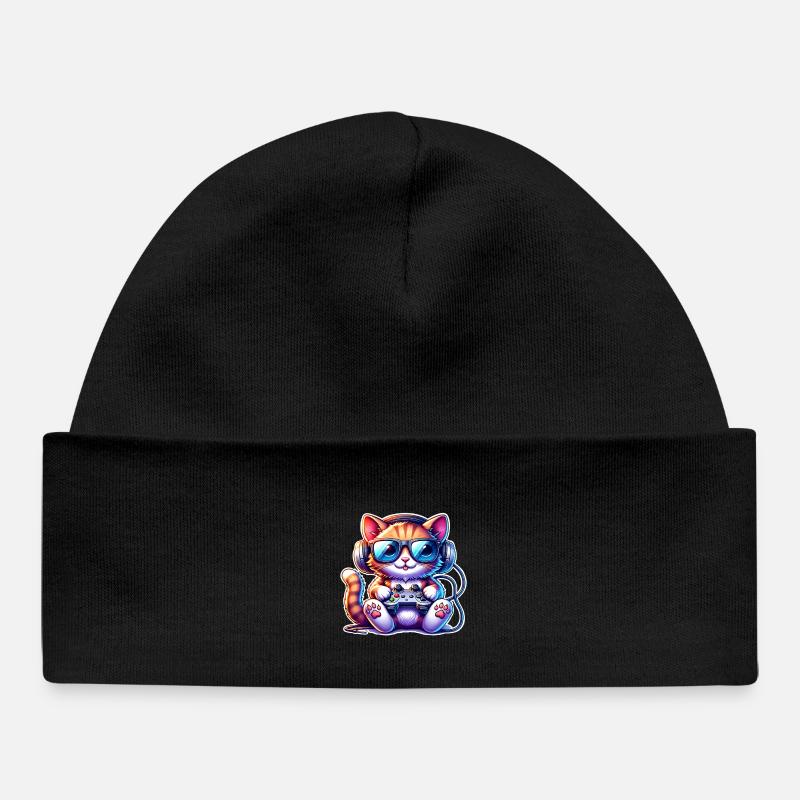 Jeux de chat - Bonnet bébé bio - noir