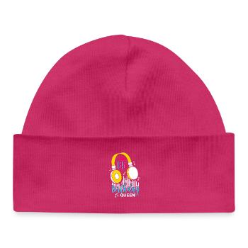 Anniversaire Reine 65e anniversaire - Bonnet bébé bio - hot pink - Devant