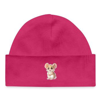 Maus - Baby Organic Mütze - hot Pink - Vorne