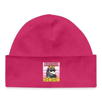 gambler queen - unicorn - Baby Organic Beanie - hot pink - Front