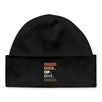 Retro Word Sequence Dodgeball Duck Dip Dive - Baby Organic Beanie - black - Front