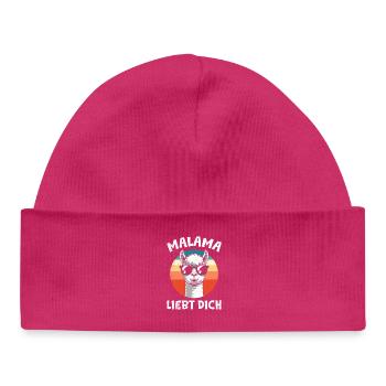 Bald Mama MALAMA LIEBT DICH Lustiges - Baby Organic Mütze - hot Pink - Vorne