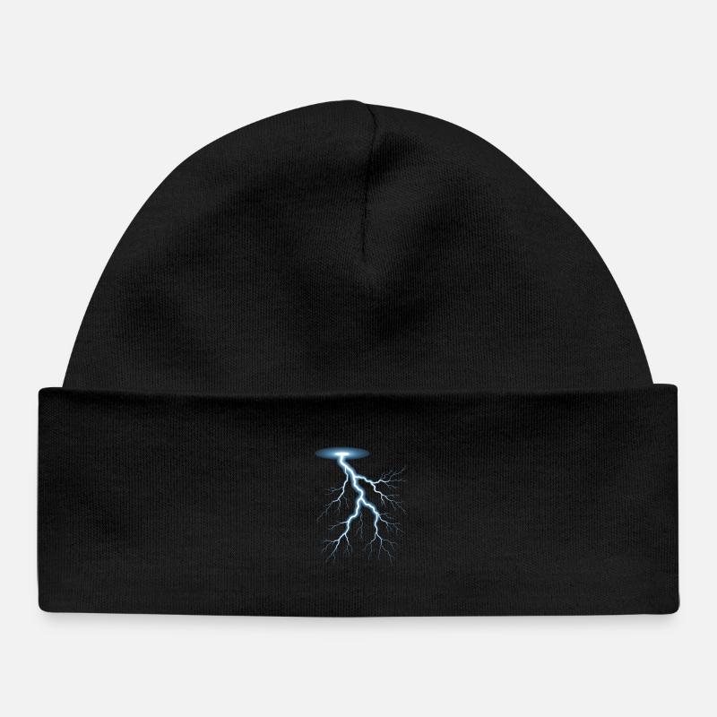 Foudre Foudre Orage Tempête actuelle - Bonnet bébé bio - noir
