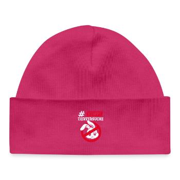 Tierschutz STOPPT TIERVERSUCHE GEGEN VERSUCHE - Baby Organic Mütze - hot Pink - Vorne