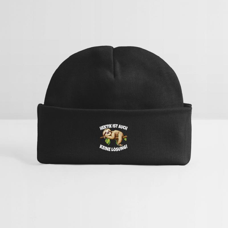 Hectic is also not a solution Sloth Baby Organic Beanie