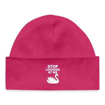 Drôle de cygne arrête de me regarder Meme - Bonnet bébé bio - hot pink - Devant