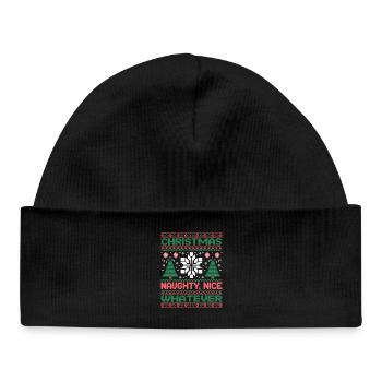 Noël Pixel Sweat Coquin Gentil Quoi - Bonnet bébé bio - noir - Devant