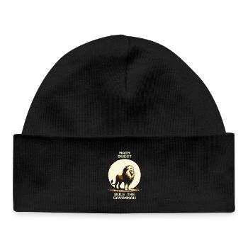 Quête principale : Régner sur la savane | Lion Wilderness - Bonnet bébé bio - noir - Devant