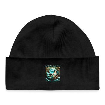 Birthstone March Aquamarine - Baby Organic Beanie - black - Front