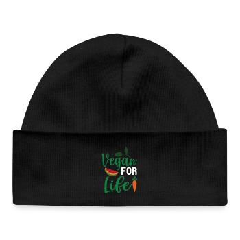 Vegan For Life - Baby Organic Beanie - black - Front