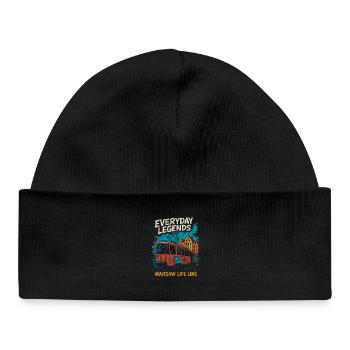 Légendes quotidiennes Varsovie Tram Design - Bonnet bébé bio - noir - Devant