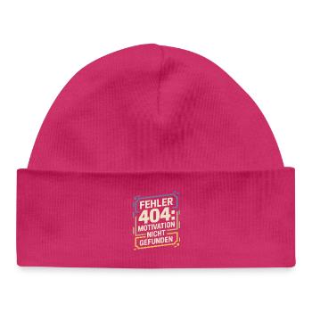 Error 404: Motivation not found - Baby Organic Beanie - hot pink - Front
