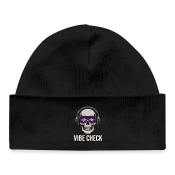 Crâne Neon Vibe Check – Skull Edition - Baby Organic Beanie - black - Front