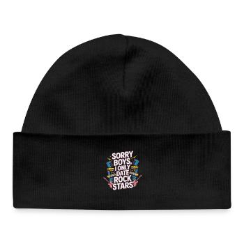 Festival Sorry Boys I Only Date Rock Stars Groupie - Baby Organic Beanie - black - Front