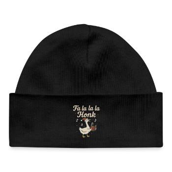 Christmas Goose Fa La La La Honk Funny Holiday - Baby Organic Beanie - black - Front