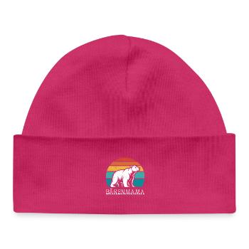 Werdende Mutter BÄRENMAMA Bald Mama Lustiges - Baby Organic Mütze - hot Pink - Vorne