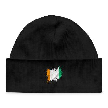 Ivory Coast flag in torn style - Baby Organic Beanie - black - Front